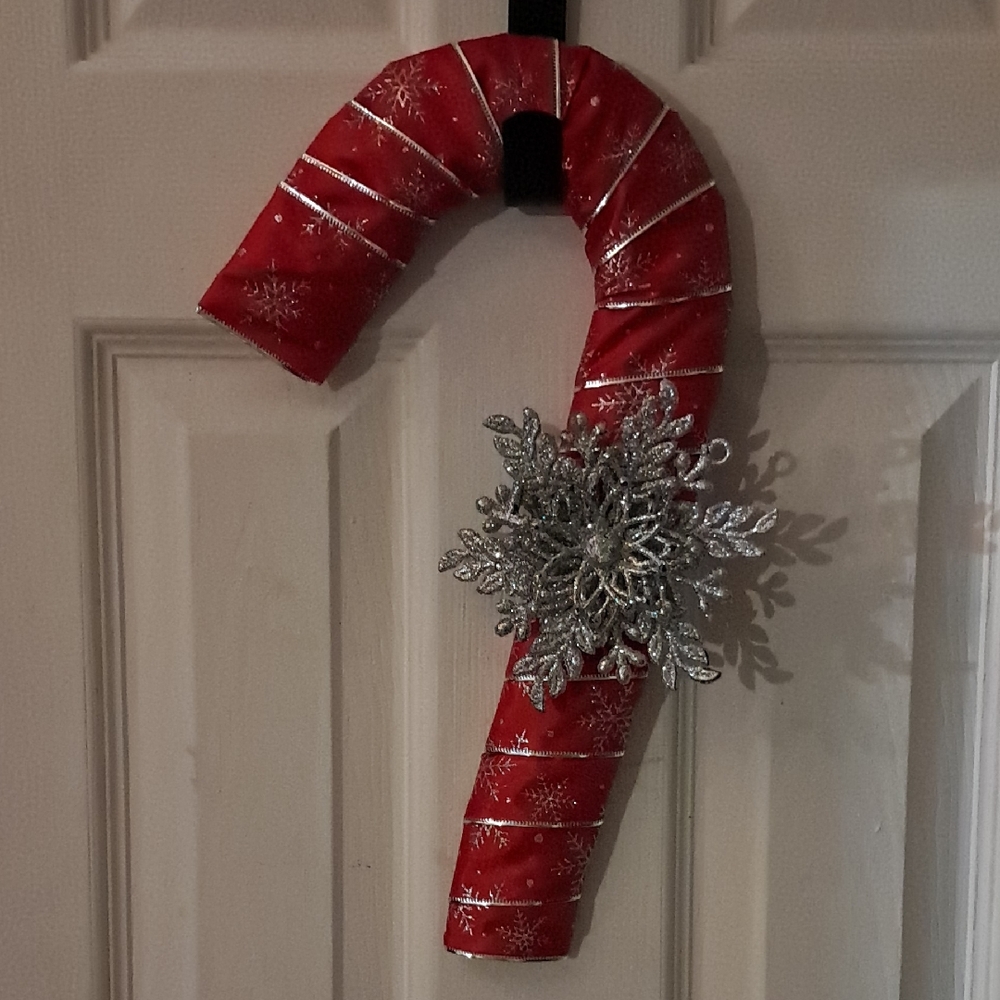 Festive Red Candy Cane Door Decoration